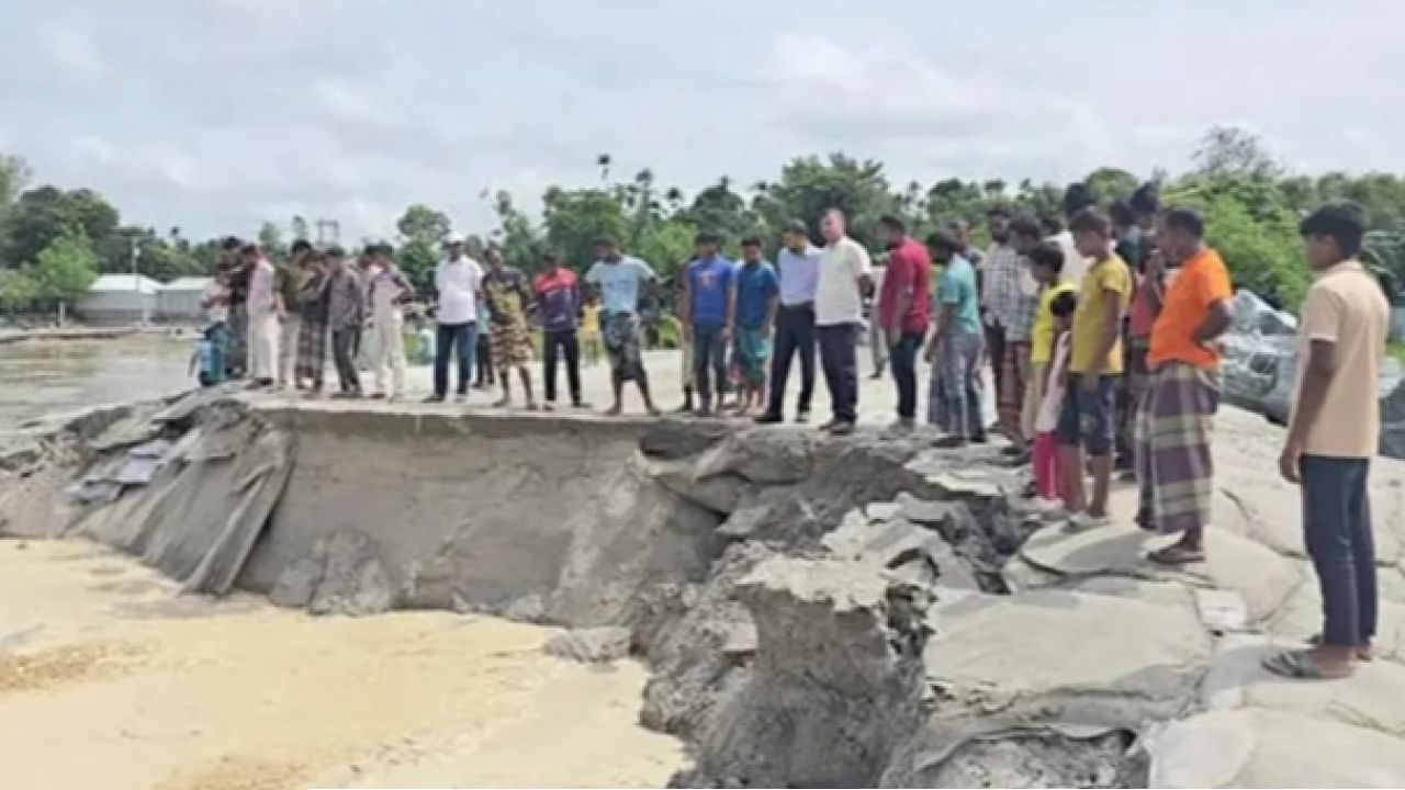 কুড়িগ্রামের রাজারহাটে তিস্তার তীব্র ভাঙনে আতঙ্কে  স্থানীয়রা